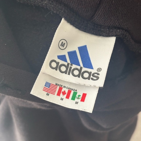 Vintage Adidas Hoodie Mens Medium Black Made in Canada - Picture 3 of 4